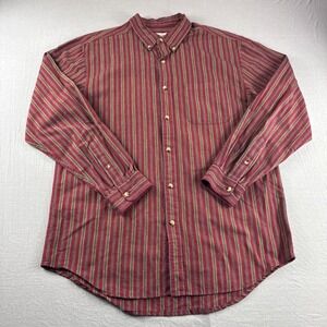 The Territory Ahead Shirt Mens L Red Striped Long Sleeve Button Up Southwestern